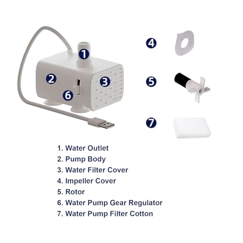Bomba para fuente de agua para gatos Diydeg miniatura 6