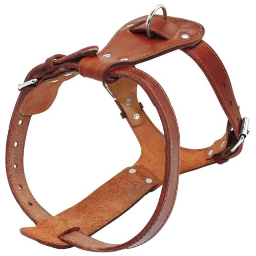 Pettorina Per Cani In Pelle Marrone Pettorina Per Cani Regolabile Pettorina Per Addestramento Per Passeggiate Da Campeggio Pettorina Per Animali Regolabile,Marrone,l
