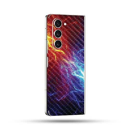 Image of MightySkins Skin Compatible with Samsung Galaxy Z Fold 5 Full Wrap - Protective Durable Textured Carbon Fiber Finish | Easy to Apply Remove and Change Styles | Made in The USA