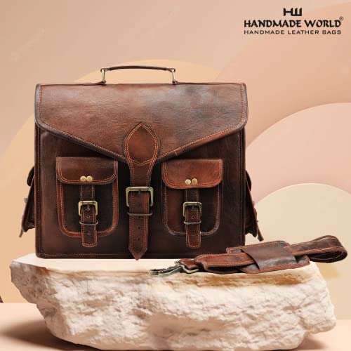 Handmade World Vintage Leather Laptop Messenger Bag For Men 'Opulent Companion' Computer Briefcase For Office Work Business (15 inch)3