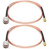 MOOKEERF SMA Male to N Male Cable 3ft,2 Pack RG316 SMA to N Cable 50 Ohm for WiFi Router,GPS Receiver,Antenna,Signal Booster etc