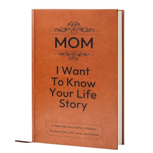 Gift for Mom: I Want to Know Your Life Story Leather Journal (Hardcover): Sentimental Keepsake for Mother‘s Day, Birthday, and Christmas, Guided Life Story Book with 300+ Prompt Questions, Perfect Gifts from Daughter/Son