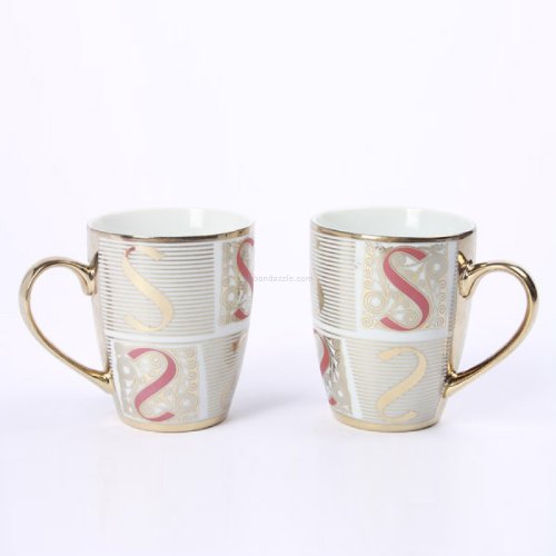 Buy Devnow Porcelain Marked Style 2pc Mug Set 360ml, Set of 2 Online at