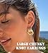 NIXMAX Chunky Gold Knot Earrings Statement Earrings for Women Big Gold Plated Dupes Geometric Dangle Earrings Hypoallergenic Fashion Trendy Jewelry Gifts (Gold, Large)