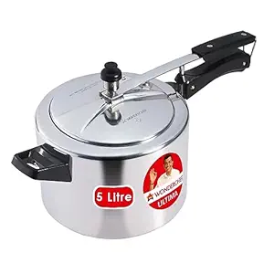 Wonderchef Inner Lid Ultima Pressure Cooker 5 litres | 3.25 mm Heavy Encapsulated Bottom | Bakelite Handles for Durability | Induction Friendly | Silver