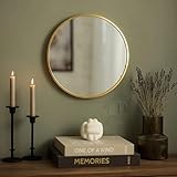 Decor incredible Round Sunburst Wall Mirror Gold Metal Frame for Decoration Decorative Design Stylish Latest Large Item Abstract for Living Room Bedroom Dining Bathroom Office Cafes House Hall 12in