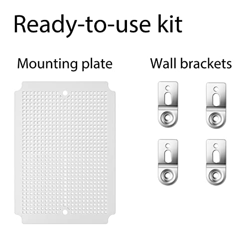 Image of Gratury Junction Box, IP67 Waterproof Plastic Enclosure for Electrical Project, Hinged Grey Cover, Includes Mounting Plate and Wall Bracket