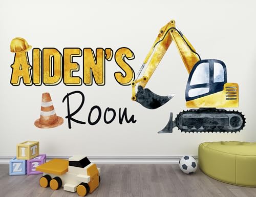 Vinilo decorativo excavadora personalizado para habitaciones infantiles miniatura 4