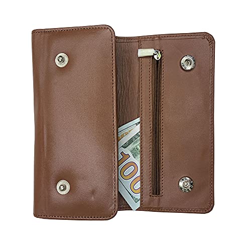 Image of IBRO Long Bifold RFID Blocking Motorcycle Chain Wallet for Men