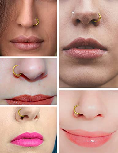 Vsnnsns 14G 16G Septum Nose Rings Hoops Lip Ring Piercing Jewelry 316L Surgical Steel Hinged Segment Clicker Cartilage Tragus Helix Conch Rook Daith Lobe Earrings Hoops Piercing Jewelry for Women Men3