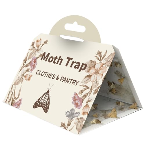 Pantry Moth Traps 10-Pack Safe and Effective for Food and Clothing- Glue Traps with Pheromones for...