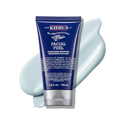 Kiehls Facial Fuel Moisturiser for Men Energising Daily Mens Face Cream with Caffeine Vitamins and Chestnut Extract that Contain Antioxidants to Help Reduce Dullness (Full Size or Bundle)