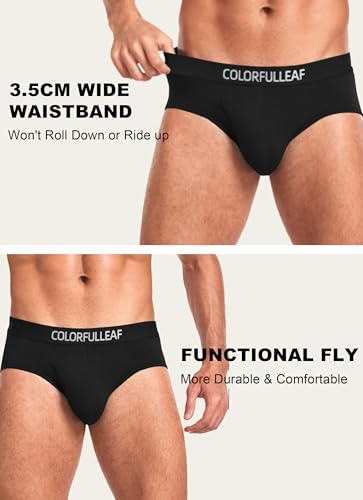 COLORFULLEAF Bamboo Rayon Briefs 4-Pack