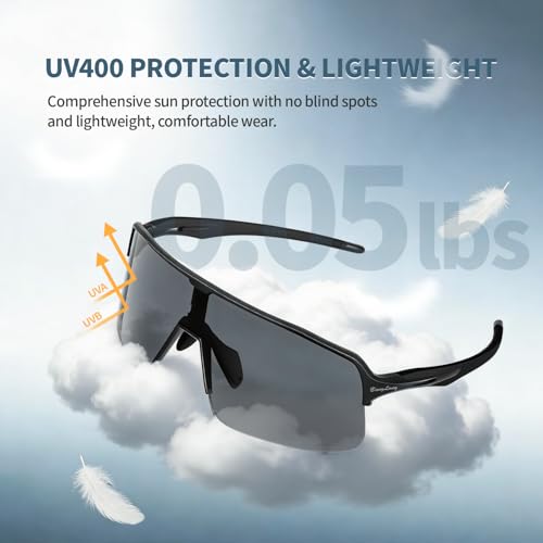 Image of BangLong XL 150MM Polarized Sport Sunglasses for Men Women UV400 Protection | TR90 Flexible Frame, TAC Scratch-Resistant Lens, 0.85oz Ultralight for Running Hiking Cycling Driving Baseball