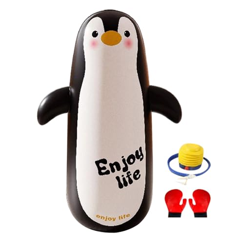 Saco de boxeo inflable, base estable, 410 g, saco de arena inflable para niños, con guantes y bomba, para gimnasio en casa y entretenimiento