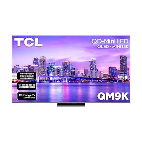 Image of TCL 85 Inch Class QM9K Series | Mini LED QLED 4K | 85QM9K, Model | 144HZ Peak Brightness & Contrast Dolby Vision | Up to LD6K Precise Dimming | AI Smart Google TV | Dolby Atmos Bang & Olufsen
