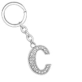 Porte-clés en argent avec lettre de l'alphabet pour femme, homme, garçons, filles, A B C D E F G H I J K L M N O P Q R S T U V W X Y Z Bijoux - Argenté - L (C)