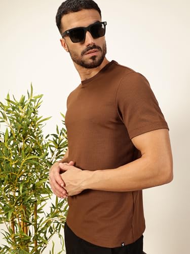 Image of Thomas Scott Men's | Solid | Half Sleeve | Slim Fit | Poly Blend | Crew Collar | Casual Tshirt