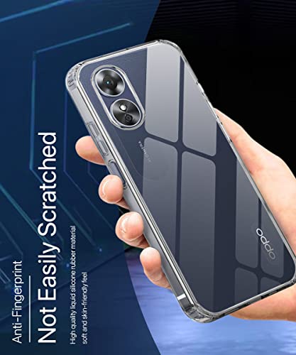 Image of WOW IMAGINE Crystal Clear Transparent Back Case Cover for Oppo A17 | Full Device & Camera Protection Shockproof TPU | Flexible Silicone Back Cover Case - Transparent