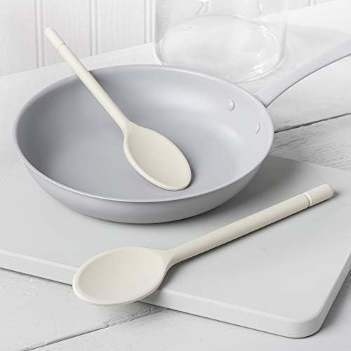 Zeal JSET21C Non-Stick Silicone Traditional Cooks Spoon 2-Piece Set (25cm/30cm) -Cream