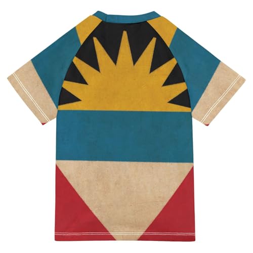 Aflyko Patriot Kid Rashguard Shirt Antigua and Barbuda Flag Boys Girls Swimsuit Top2