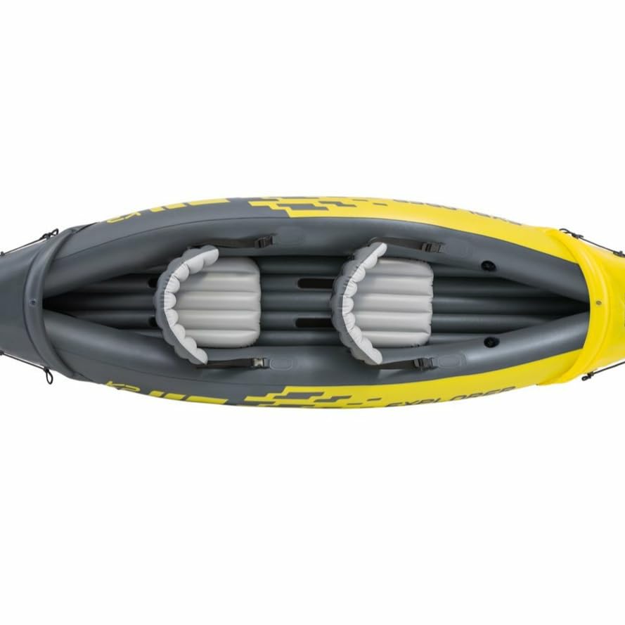 Image of Explorer K2, 2 Person Inflatable Boat for Flood Rescue, Adventure, Rafting, Fishing, Fun and Enjoyment for Your Family with Oars & Air Pump (68307)