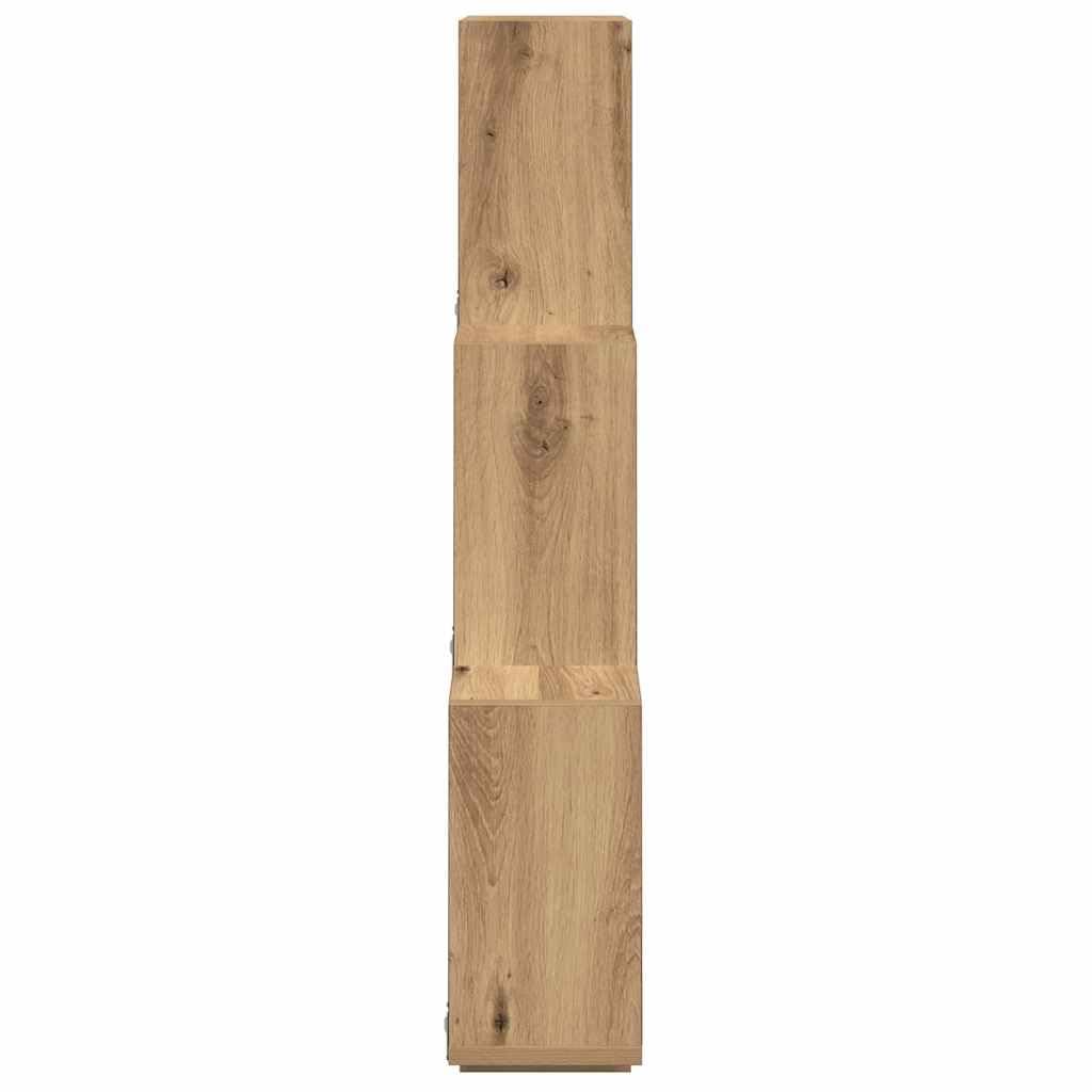 Scaffale a cubo in rovere Artisan, 78 x 15 x 93 cm, scaffale da parete salvaspazio con spazio per soggiorno, camera da letto, cucina, ufficio, decorazione