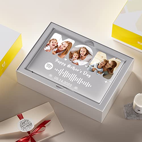 Witfox Personalized Mothers Day Ideas Gifts From Daughter Custom Spotify Plaque - Birthday Gifts For Women Spotify Glass Plaque - Customized Music Plaque Mom Gifts For Mother's Day From Son Husband #TOP5