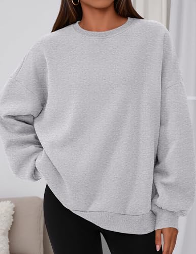 PRETTYGARDEN Sweatshirt for Women Oversized Crewneck Long Sleeve Pullover Fleece Top 2025 Fall Winter Fashion Outfits Clothes
