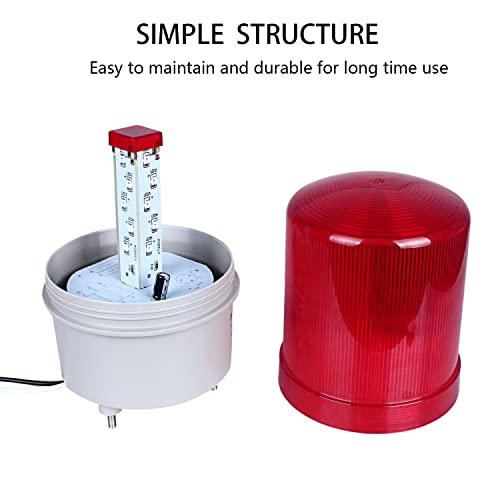 Industrial Led Rotating Strobe Beacon Warning Lights, Electrical Revolving Signal Lights For Emergency, 110V Ac, Red, No Buzzer #TOP2