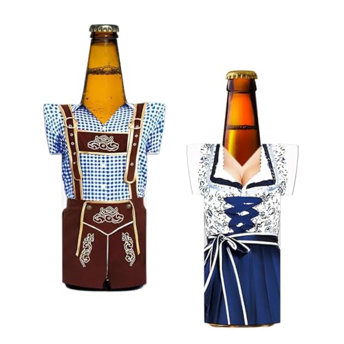 Lyivisk Juego de 2 enfriadores de botellas de cerveza, 0,5 l, accesorios decorativos para Oktoberfest, enfriador de botellas de cerveza aislado para un enfriamiento duradero en cualquier fiesta (para