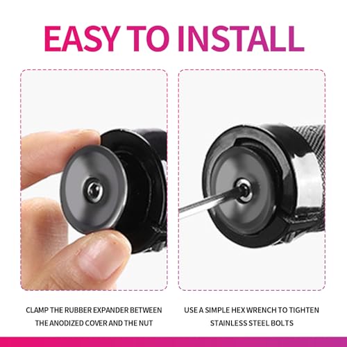 Image of 2 Pack Aluminum Bike Handlebar End Plugs Bike Bar End Grips Expanding Locking Bar End Caps for Drop Bars, Expandable Adjustable Locking End Caps