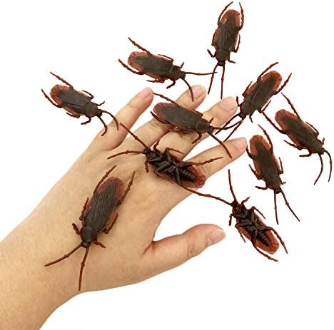 HOHAJIU Fake Roach Pranks for Adults Plastic Cockroaches Gag Gifts (Pack of 48)