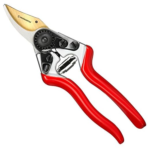 PrecisionPRO Titanium Pruning Shears - Best Bypass Pruner Garden Shears,Tree Trimmer - Ideal Shrub Plant Scissors & Rose Cutter Razor Sharp Hand Secateurs Ergonomic Gardening Tool for Effortless Cuts