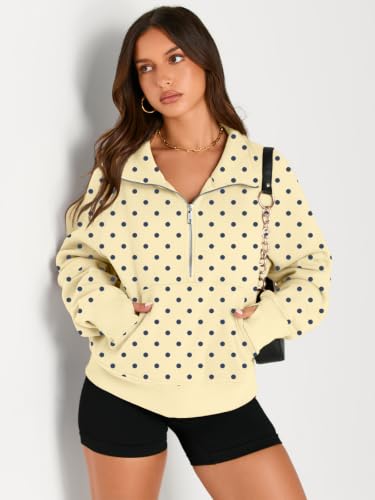 Image of AUTOMET Womens Sweatshirts Half Zip Fleece Pullover Fall Outfits