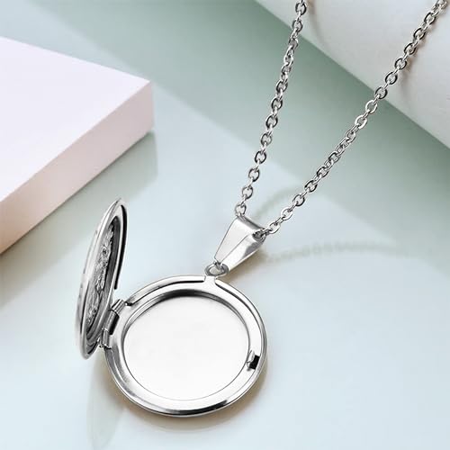 PHOCKSIN Locket Necklace for Women Black/Gold/Silver Locket Necklace for Girls Oval/Round/Heart Photo Necklace With Picture Inside Birthday Gifts for Women3