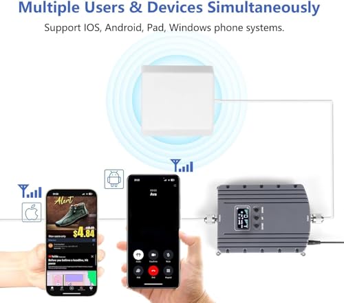Image of Cell Phone Signal Booster for Home & Office,Up to 8000Sq Ft,Cell Phone Signal Booster for Band 2 /25 / 4 /66 / 5 /12 / 17 /13 with All U.S. Carriers,Boosts 5G 4G LTE, FCC Approved Cell Booster