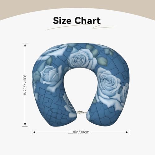 Almohada cuello en forma de U espuma viscoelástica azul miniatura 4