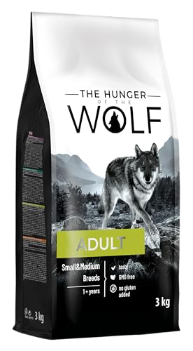 The Hunger of the Wolf Cibo secco per cani adulti di piccola e media taglia, linea ricca di vitamina E e C a base di pollo - 3 kg