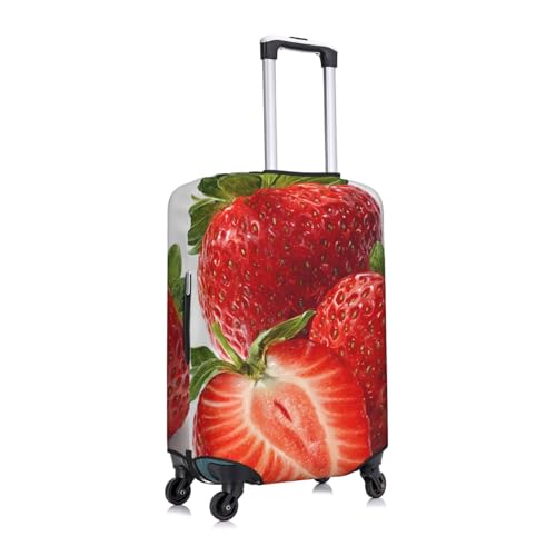 Fresh Strawberry Elastic Travel Luggage Cover, Washable Spandex Suitcase Protector, Anti-Scratch Fits 18-32 Inch3