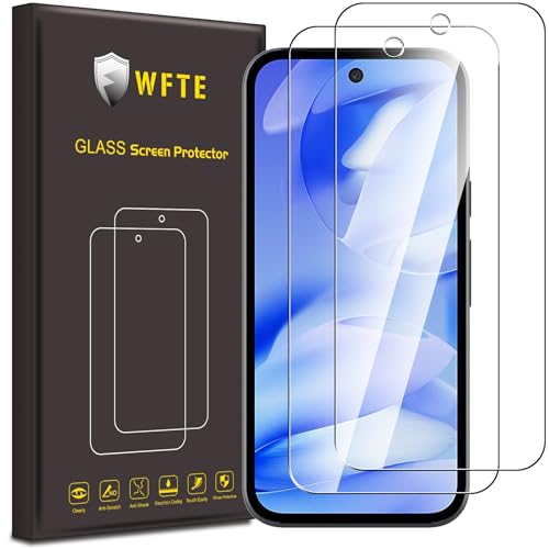 WFTE 2-Pack Tempered Glass for Google Pixel 9A/10A Screen Protector 9H Hardness Anti-Scratch Anti-Fingerprint Bubble-Free HD Clear Premium Protective Film for Pixel 9a/Pixel 10a Case Friendly
