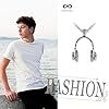 INFINIONLY Mens Stainless Steel Headphone Necklace Pendant Hip Hop Music Headphone Pendant with 55cm Chain for Teenagers Music Audiophile Accessories Novelty Jewellery #5