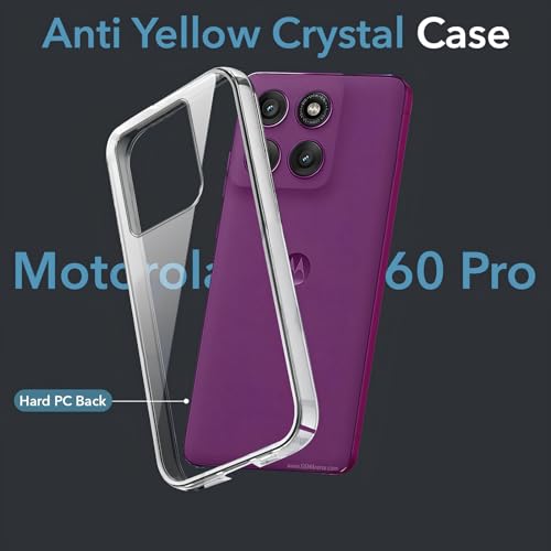 Image of Lifetime Anti-Yellow Clear Back Cover Case for Motorola Edge 60 Pro (Sleek Crystal Hard Back | Shockproof Protection with Camera Protection)