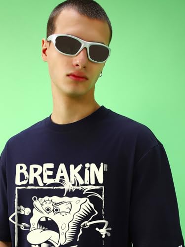 Image of Bewakoof Men's Graphic Print Oversized Fit T-Shirt