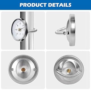 5 Pezzi Termometro da Contatto per Tubi di Riscaldamento, Termometro per Tubi, Indicatore di Temperatura con Molla a Clip, con Molla Attaccabile 63mm, Termometro a Lancetta per Tubi Acqua Calda 0-120℃