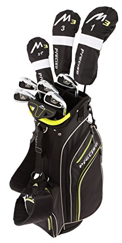 Precise M3 Men's Complete Golf Clubs Package Set Includes Driver, Fairway, Hybrid, 6-Pw, Putter, Stand Bag, 3 H/C's - Right Handed - Regular Or Tall Size (Tall Size +1", Right Handed) #TOP3