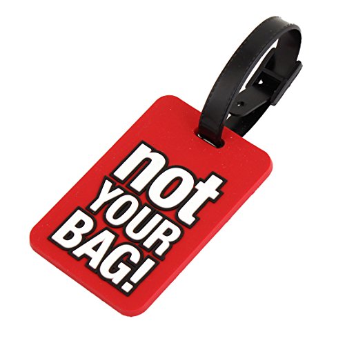 Amico No tu Bolsa Imprimir rectángulo Cartoon Etiqueta para Equipaje Nombre Etiqueta Blanco Rojo