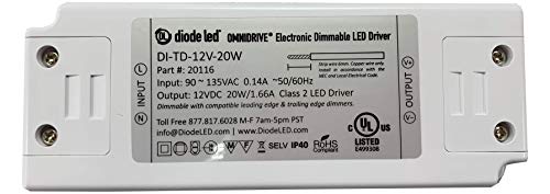 Image of Diode LED DI-TD-12V-20W 20 Watt Omnidrive Electronic Dimmable LED Driver 12V DC