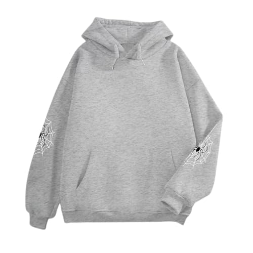 Image of Women's Oversized Spider Web Hoodie | Premium Fleece Graphic Hooded Sweatshirt for Winter | Stylish Streetwear Hoodie for Women
