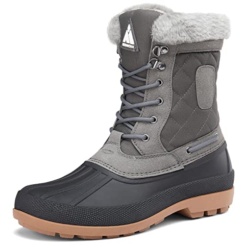Mishansha Mens Snow Boots Warm Winter Waterproof Shoes Outdoor Duck Boot